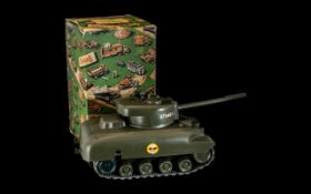 Triang Model Sherman Tank M116, Armoured Brigade Headquarter Squadron, in original box.