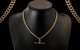 Antique Period - Superb Double 9ct Gold Albert Chain. All Links Marked for 9.