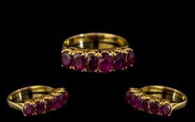 18ct Gold Superb Quality Burmese Ruby Set Ring gallery setting.