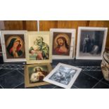 A Collection of Religious Prints, six in total, depicting scenes from the Crucifixion,