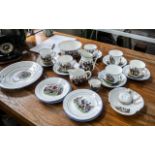 Welsh Costumes Vintage Tea Set, comprising six teacups and saucers, six cake/sandwich plates,