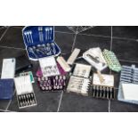 Large Collection of Boxed Flatware. Assorted shapes and styles, all boxed.