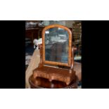 Victorian Dressing Table Mirror, mahogany, with curved front housing two drawers.