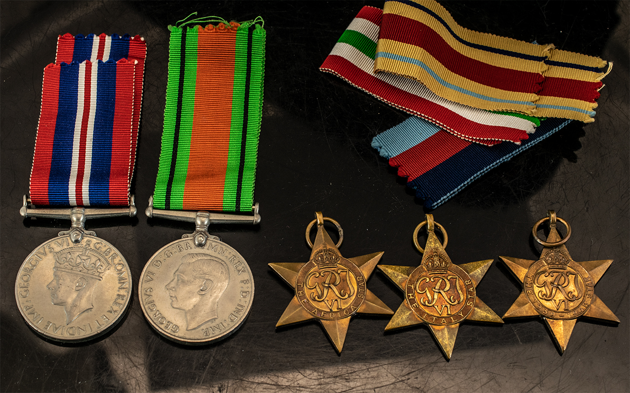 Group of ( 5 ) British 2nd World War Medals with Ribbons etc. ( 5 ) Medals In Total.