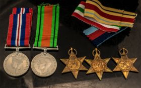 Group of ( 5 ) British 2nd World War Medals with Ribbons etc. ( 5 ) Medals In Total.