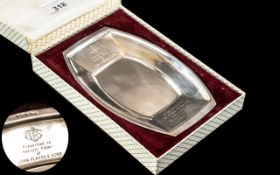 John Player & Sons Tobacco Interest - Solid Sterling Silver Ash Tray In Presentation Box.