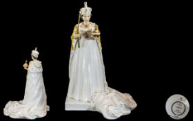 Coalport - Hand Painted Queen Elizabeth II Bone China Figure to Celebrate The Diamond Jubilee of