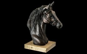 Large Head Figure of a Horse. Well Detailed Head of a Horse on a Plinth. Please See Attached Image.