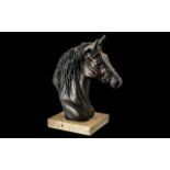 Large Head Figure of a Horse. Well Detailed Head of a Horse on a Plinth. Please See Attached Image.