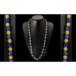 An Indian Lapis Lazuli 18ct Gold Necklac