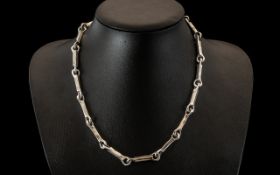 Unusual Solid Silver Statement Necklace
