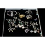 Box of Quality Costume Jewellery Earrings, all for pierced ears,
