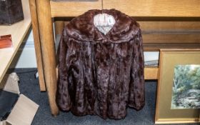 Ladies Dark Brown Mink Jacket, made by David Jackson of Eastbourne & Worthing, hip length, collar,