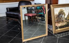Large Gilt Framed Mirror, bevelled glass, measures 39" x 33".