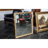 Large Gilt Framed Mirror, bevelled glass, measures 39" x 33".