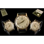 Astral - Smiths Gents 9ct Gold Cased Wrist Watch with Leather Strap. Box and Receipt / Booklet. 17