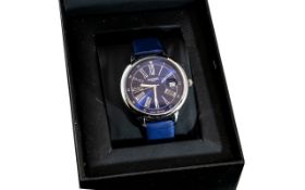 Camages - Ladies Ltd Edition Steel Cased Time Piece / Watch, Diamond Set to Dial. With Blue