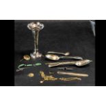 Small Collection of Items, Includes a Silver Hallmarked Vase, Rotary Gold Tone Bracelet,