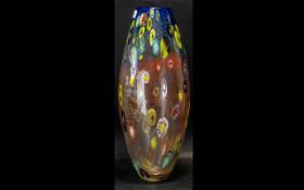 Large Murano Style Glass Vase. Height 19.5".