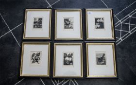 Collection of Brian Sowerby Story of the Blackbird & Apple Lithographs, six in total. All framed,