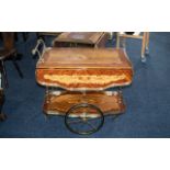 Antique Italian Marquetry Inlaid Drinks Trolley/Cocktail Bar with lift up sides,