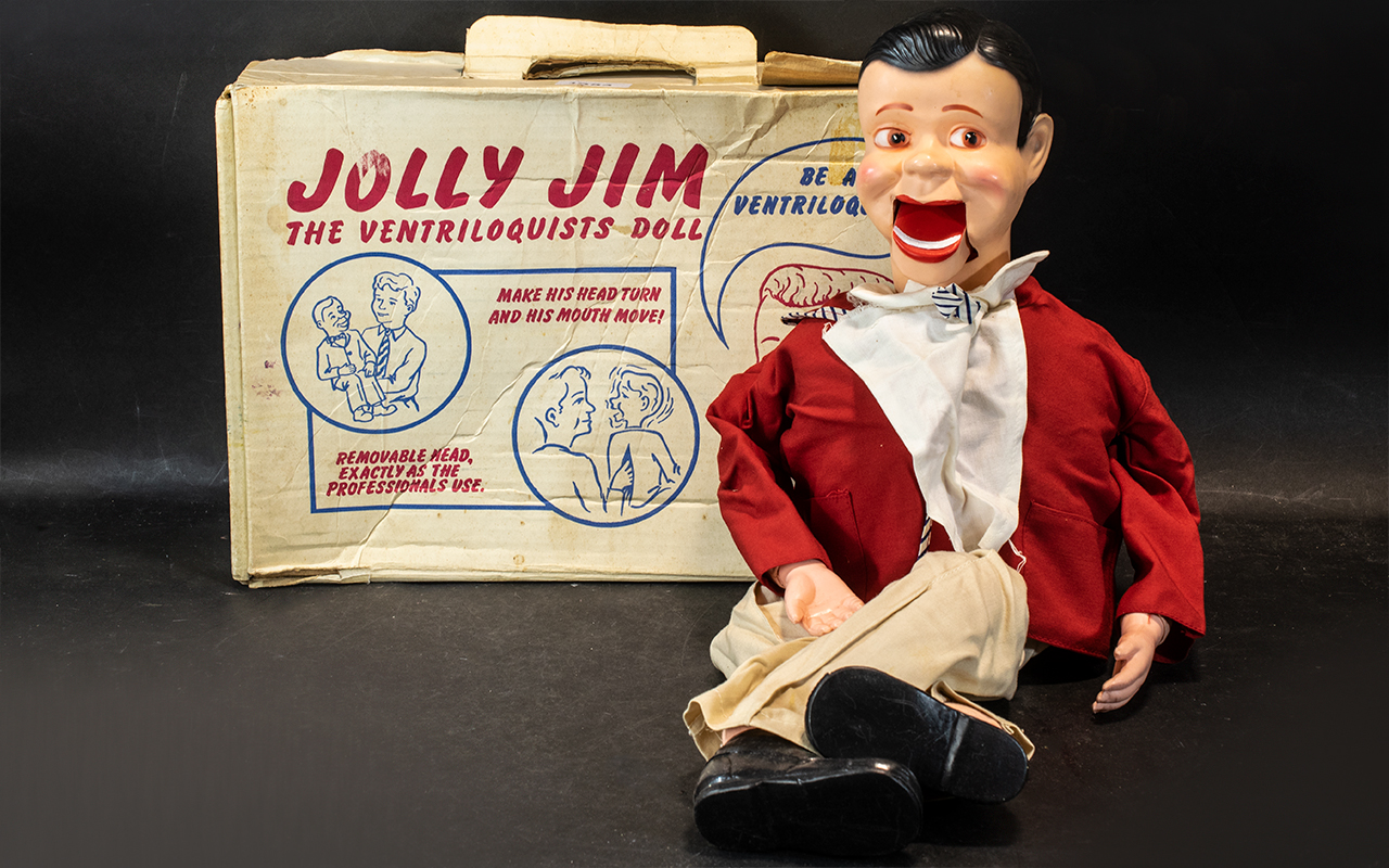 Ventriloquist Dummy ( Jolly Jim ) Jolly Jim Ventriloquist Dummy In Original Box. Please See Photo.