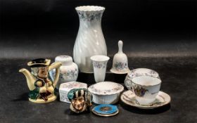 Collection of Ceramics, comprising a Wedgwood dressing table set 'Angela', vase, trinket pots,