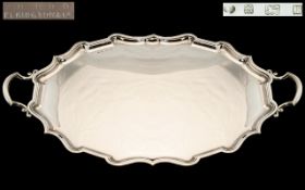 Elkington & Co Superb Quality - Large and Impressive Twin Handle Sterling Silver Gallery Tray of