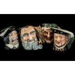 A Collection of Four Royal Doulton Character Jugs, to include Sancho Panca, D6456, Henry VIII C6642,