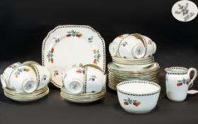 'New Chelsea' Tea Service, comprising twelve cups and saucers, twelve side plates,