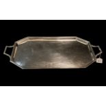 An Early 20th Century Silver Plated Rectangular Tray, with canted corners,