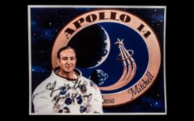 Signed Apollo 14 Photograph Edgar D. Mitchell - sixth man on the moon.