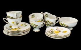 Royal Standard 'Sunset' Tea Set, comprising four cups and saucers, six side plates,