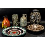 A Collection of Studio Pottery (7) pieces in total. To include vases and bowls. Includes soapstone