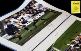 Sporting Interest - An A2 Folder Containing Coloured Autographed Prints,