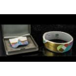 Two Pieces of Rosenthal Studio Line Jewellery, comprising a porcelain brooch and matching bangle.