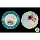 Royal Worcester Hand Painted Cabinet Plate Made For Davis Collamore & Co, New York. Date Mark for