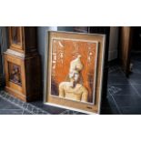 Large Oil on Board Depicting an Image of Tutankhamun, signed to bottom right B H Sowerby,
