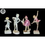 Royal Worcester - A Fine Collection of 4 Small Hand Painted Figures.