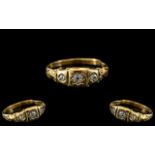 Antique Period 18ct Gold - Attractive and Exquisite Diamond Set Ladies Ring of Small Size. All