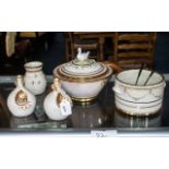 Collection of Golden Fox Pottery, by English pottery artist Gordon Fox, comprising a casserole dish,