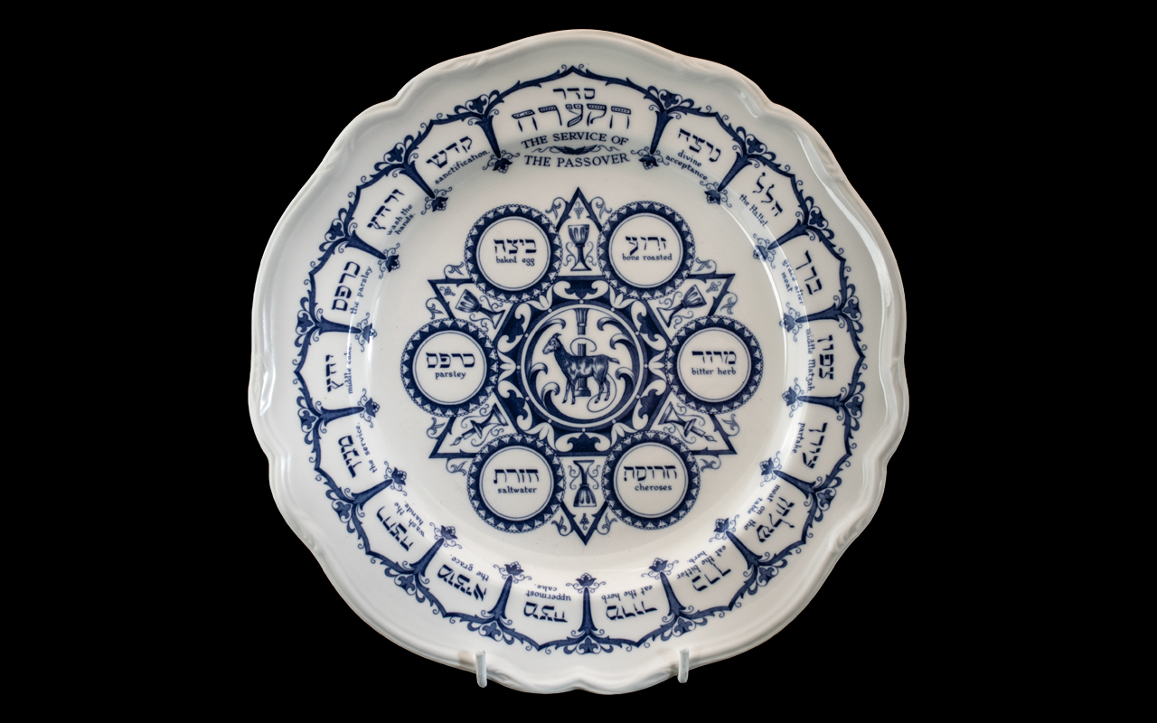 Spode Bone China, Order of the Service of Passover Sader Plate.