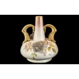 Christopher Dresser Style Onion Vase, twin handled, marked to base 'Ald Hall 1790 D686'. Twin