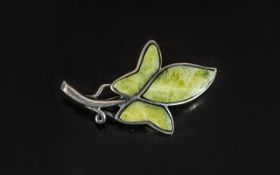 Art Nouveau Stone Set Pendant. Nice Art Nouveau Design, Lovely Stone Set In Sterling. 5 cms In