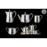Elkington & Co Fine Quality ( 5 ) Piece Silver Plated Tea Service, Including Large Tray. Teapot