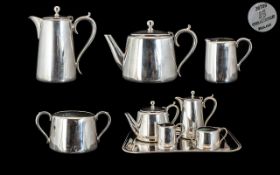 Elkington & Co Fine Quality ( 5 ) Piece Silver Plated Tea Service, Including Large Tray. Teapot