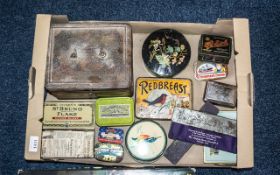 Box of Collectible Vintage Tins,