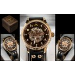 75th Anniversary Ltd Edition ' Spitfire ' Gold Plated Mechanical Watch with Tan Leather Strap and