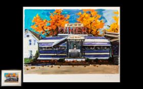 Bob Dylan Limited Edition Signed Giclee Print, titled 'Flat Top Mt. Diner, Tennessee', release