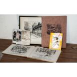Collection of Ephemera, comprising framed engraving print 'A Bit of Old London' by Arthur